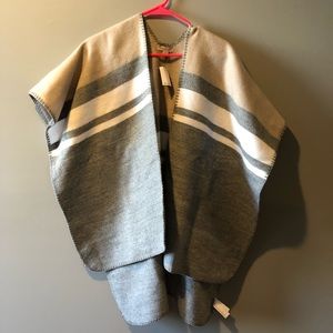 Loft Tan and Gray Poncho
